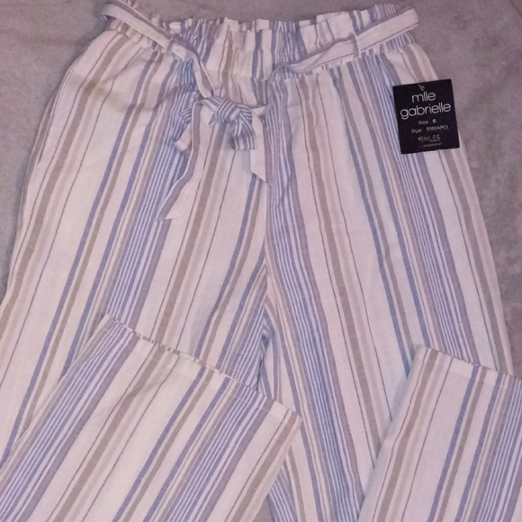 striped wide leg pants - Picture 3 of 5